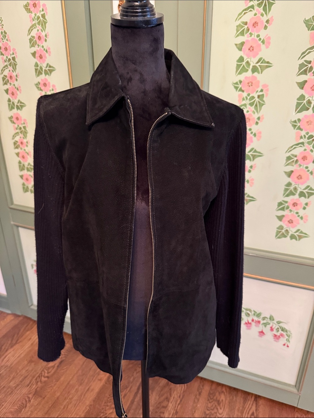 Vintage Fabio Leather/ Acrylic Black Jacket Size XL